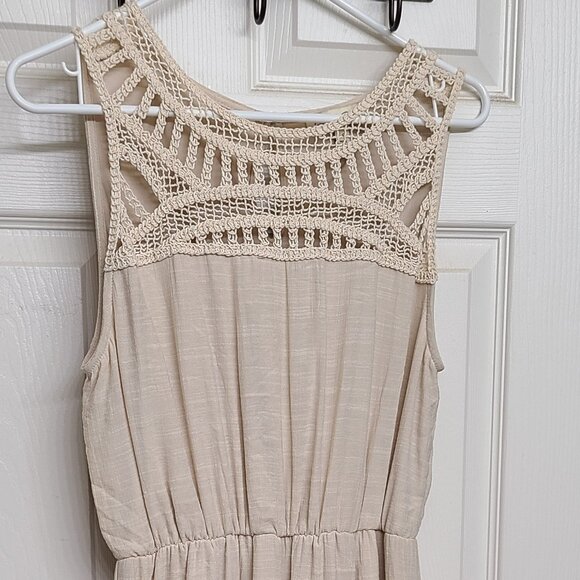 Cloth and People Maxi Cream classic latice top side slits S - Picture 3 of 5